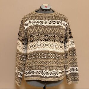 SOLD!! Vintage 1990s Women’s Croft & Barrow Wool Blend Sweater Tan (Size XL)